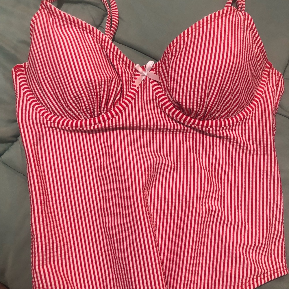 No Boundaries Red and White Striped One-Piece